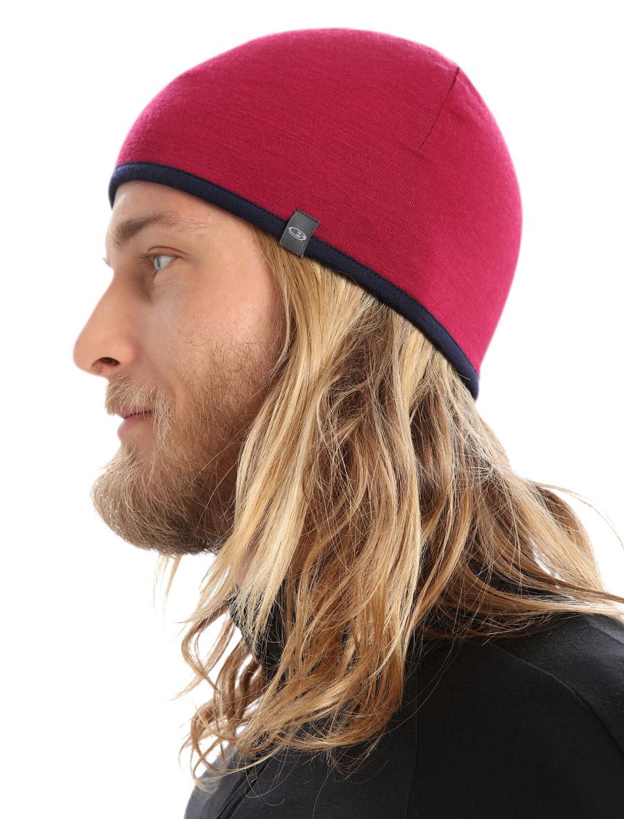 Chapeaux Icebreaker Unisex Merino Pocket Beanie Femme Rose Bleu Marine | FR 1488PJJQ